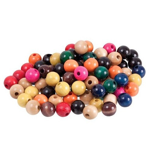Beads Wooden 16mm 100's Assorted (BG2016-AS)