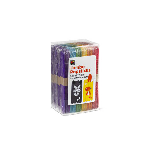 EC Jumbo Coloured Popsticks Pack of 200  (PSJC200)