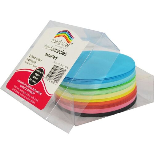  Rainbow Kinder Circles Matte 120mm 80 gsm Assorted Pack of 500 (493965)