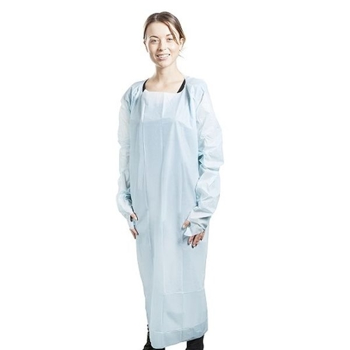 Allcare Spill Gown Thumb Loop Blue (ALSGPE)