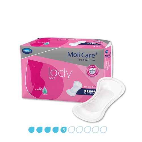 Molicare Premium Lady Pads 5 Drops 430x162mm Female 1029ml Pack (14)  (1686701)