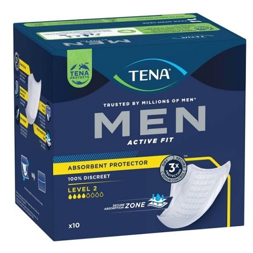 TENA Men Absorbent Protector Level 2 Carton 40 (Pack 10 x 4)