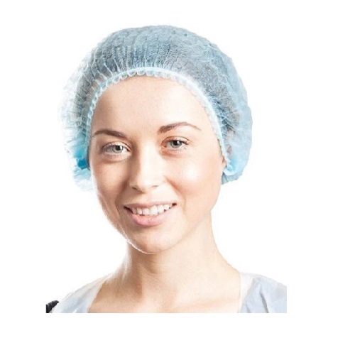 ALLCARE Beret Crimped Hairnet Elastic Double Blue Carton 1000 (ALBCBDB/21)